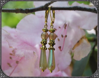 Pendientes Crema Oro Rosa