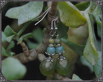 BOHO earrings Green-Silver