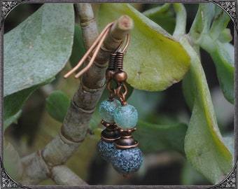 Boho earrings grey and copper