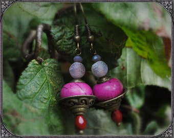 Purple-bornze-coloured Earrings