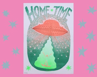 Zeit zu Hause A3 Riso Print