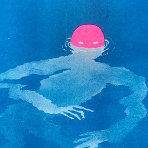 Swimmer A3 Riso Print image 2