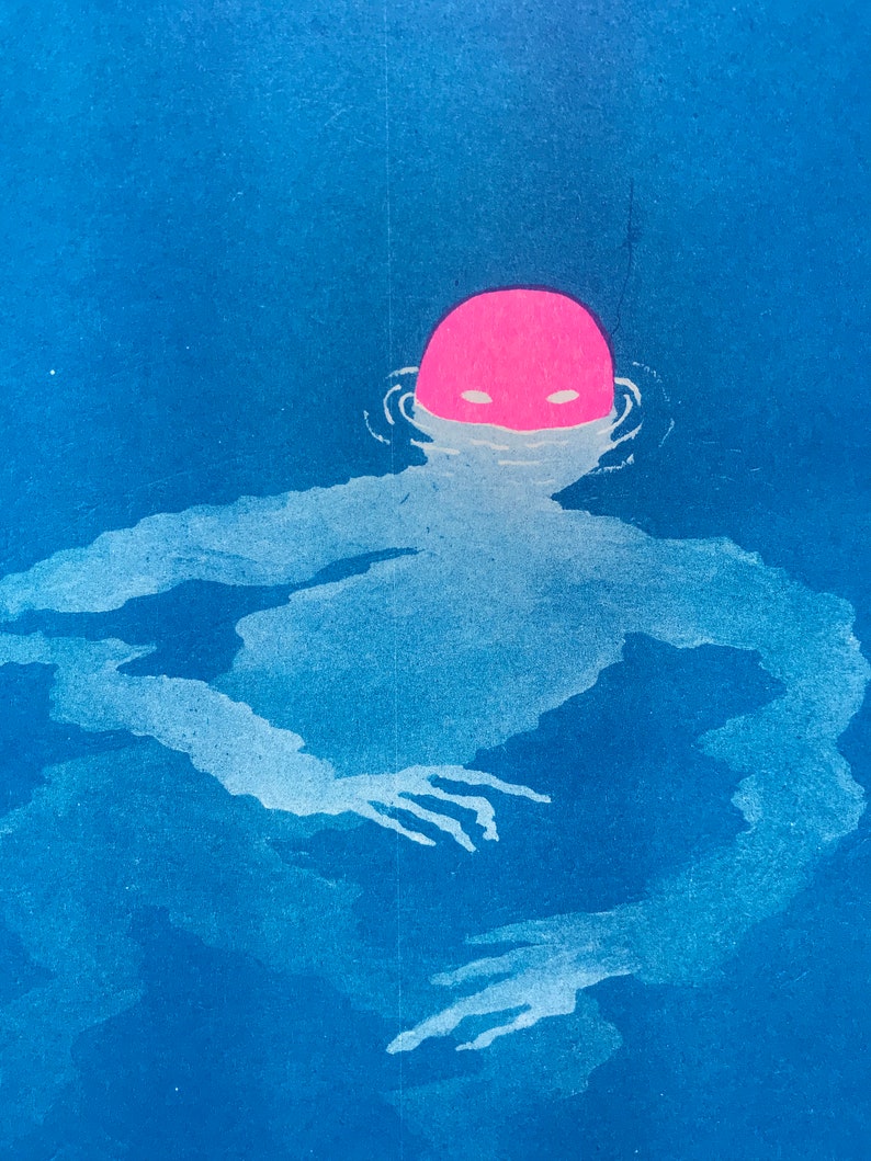 Swimmer A3 Riso Print image 2