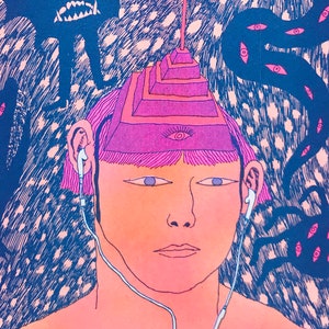Headset - A4 Riso Print