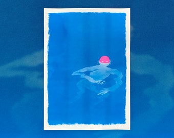 Swimmer A3 Riso Print