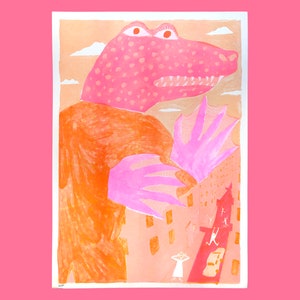 Croc-zilla A3 Riso Print