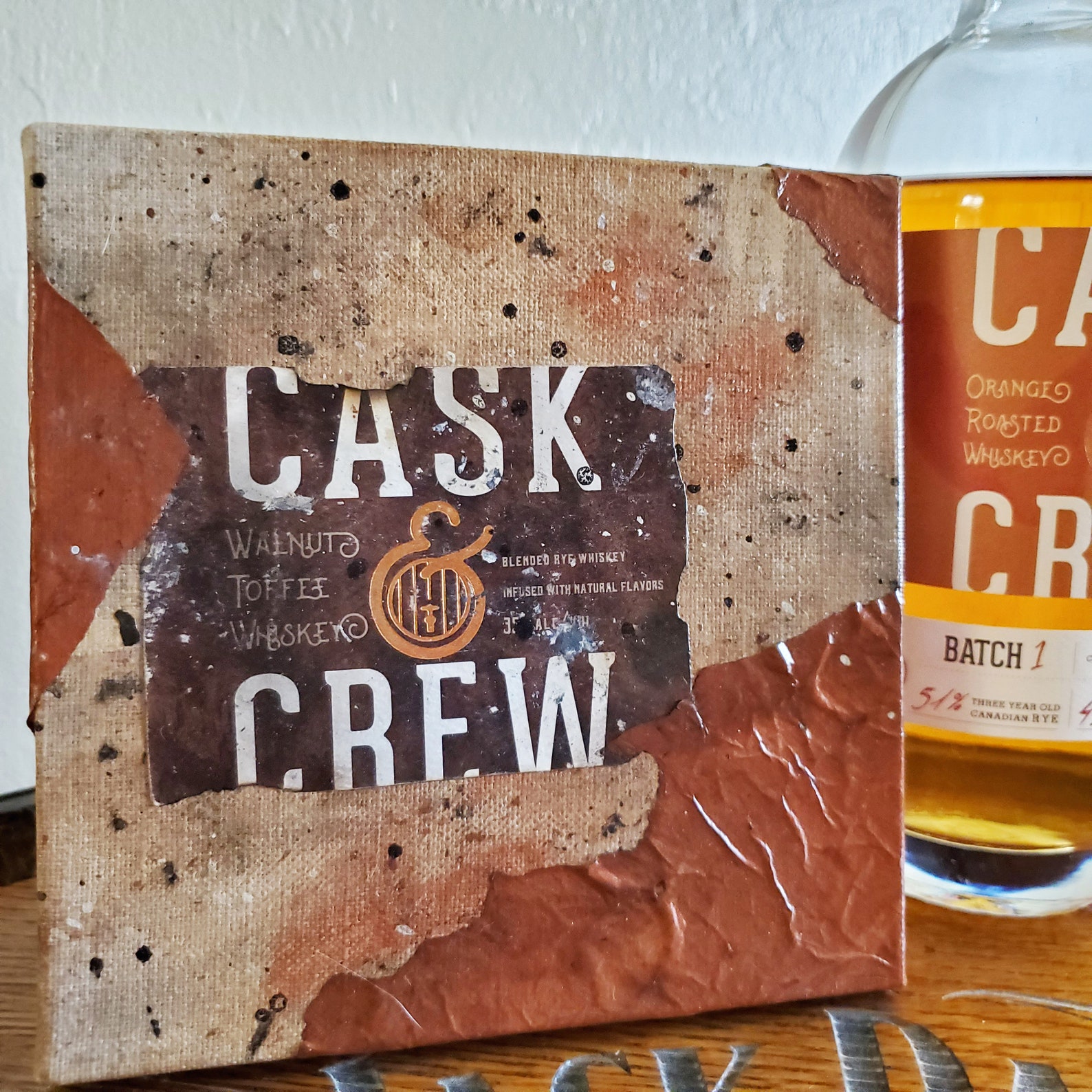 Cask and Crew Walnut Toffee Whiskey Authentic Label Canvas Etsy