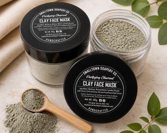 Clay Face Masks – Natural Powder Mask, Charcoal or Rose Clay, Detox & Glow Skincare