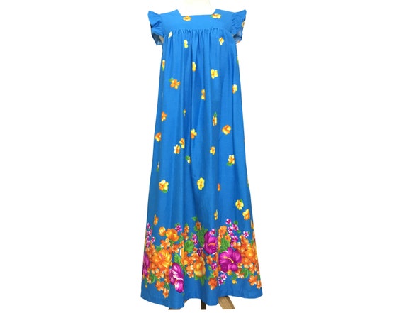 Vintage 1960s 1970s Aloha Hawaiian Dress Vintage W