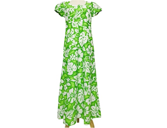Vintage 1960s 1970s Aloha Hawaiian Dress Vintage W