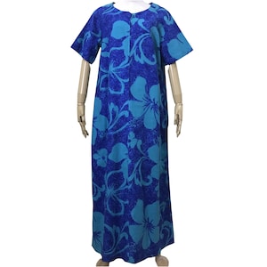 Jahrgang 1960s 1970s Aloha Floral Print Hawaii Kleid Vintage Womens Aloha Rindentuch Kleid