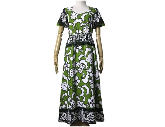 Vintage 1960s 1970s Aloha Hawaiian Dress Vintage W