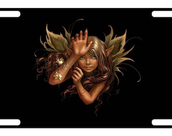 FAIRY Custom License Plate FANTASY MAGIC WIZARD Emblem AUTUMN Version
