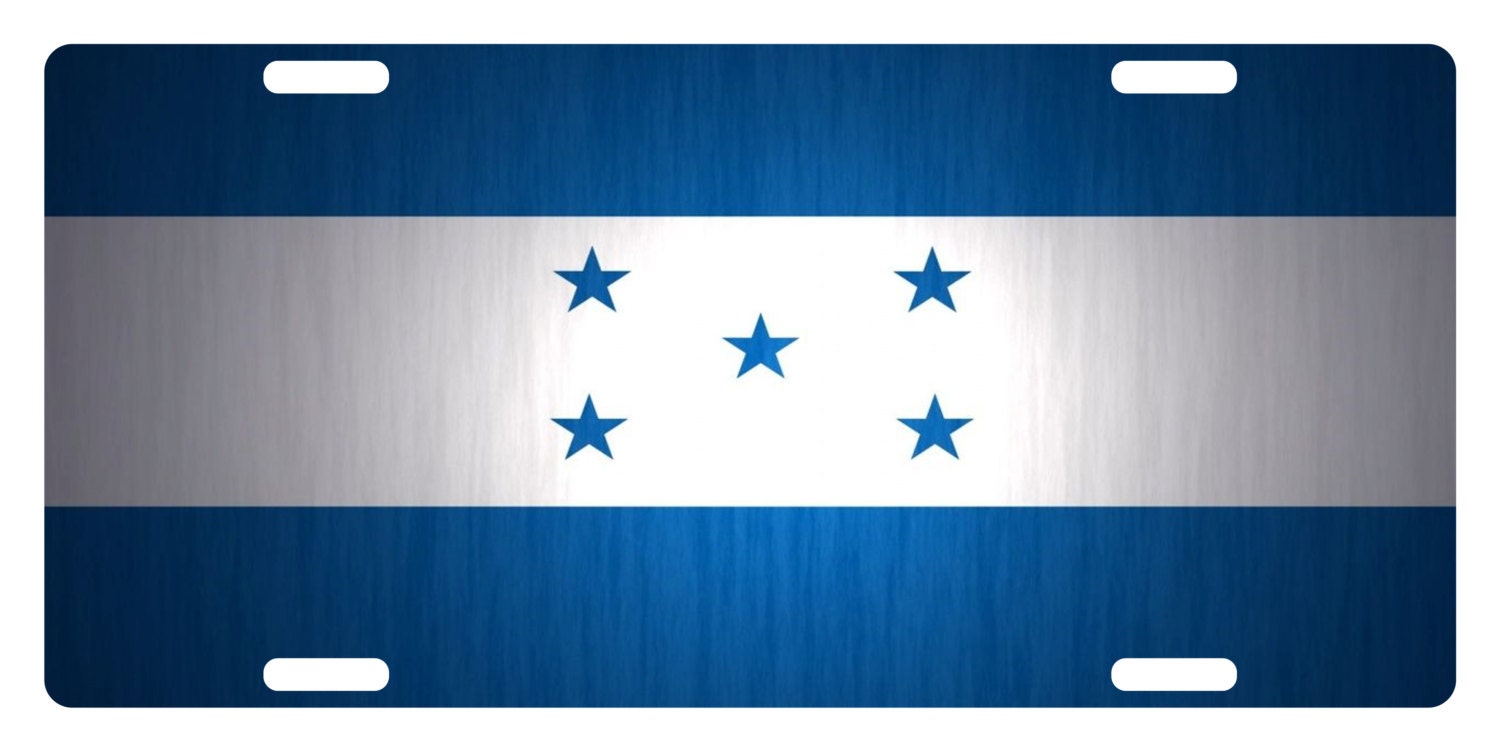 Honduras Flag Custom License Plate Central America Emblem Etsy