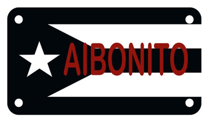 AIBONITO Puerto Rico Flag Boricua Motorcycle ATV 4 x 7 Fourtrack Black /& White License Plate