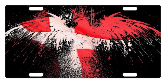 SERBIA Flag Custom License Plate NATIONAL Emblem EAGLE Version