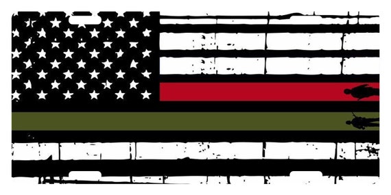 Thin Red Line Canada Flag Firefighter Metal License Plate Vanity Car Plate Car Tags 6 X 12