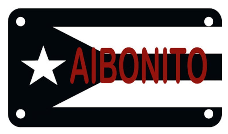 AIBONITO Puerto Rico Flag Boricua Motorcycle ATV 4 x 7 Fourtrack Black /& White License Plate