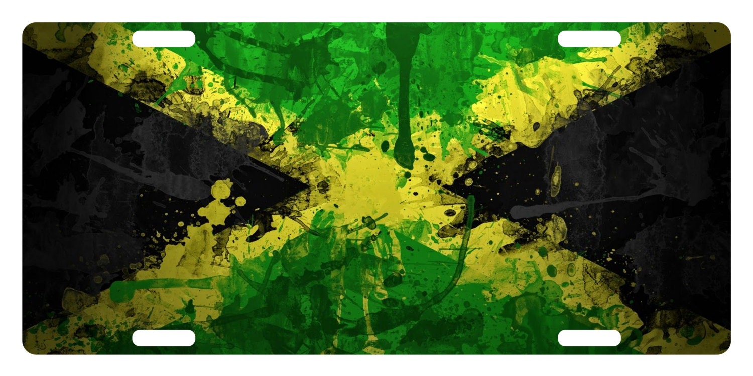 JAMAICA Flag Custom License Plate Jamaican Emblem PAINT Etsy