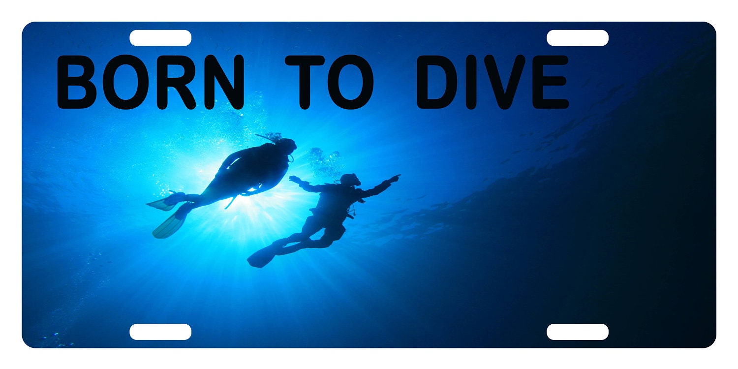 SCUBA Custom License Plate Emblem BORN to DIVE Version Etsy