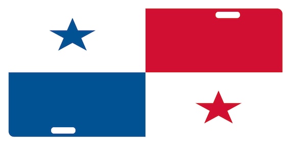 Panama Flag Custom License Plate Panamanian Emblem Eagle Version