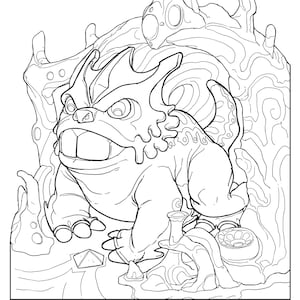 Bedårande Aliens Sand Castle Carving Froad målarbild 8,5 tum x 11 tum