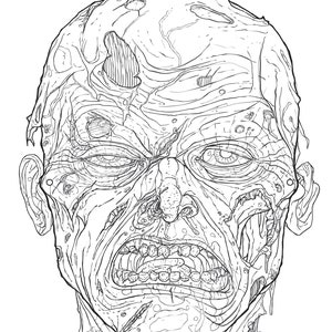 Zombie Mann Maske Färbung Bild 8,5 Zoll x 11 Zoll