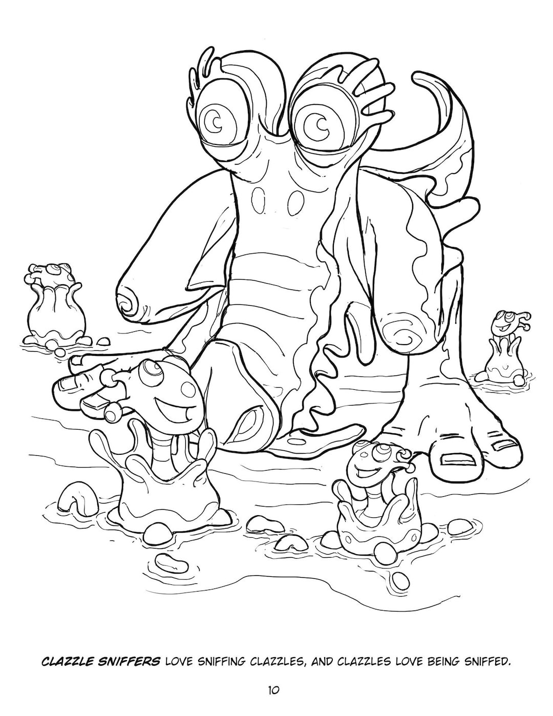 Adorable Aliens Clazzle Sniffer Coloring Image 8.5 Inches X 11 Inches ...