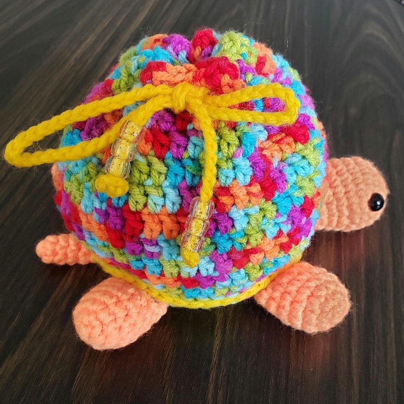 Crochet Turtle Drawstring Dice Bag Pouch - Etsy