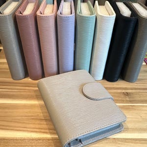 A6 Budget Binder PIPER: Saffiano Ripple Leather, Rose Gold Hardware