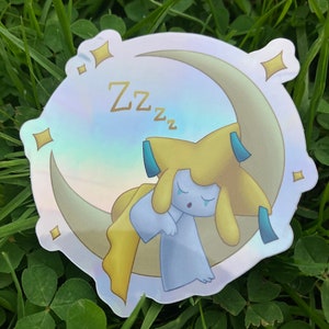 Sleepy Jirachi Holographic Sticker