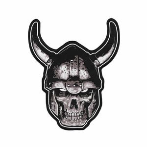 Viking Skull Patch 12" | Embroidered Iron On, Goth Biker Style