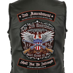 2nd Amendment Eagle Patch Set | Embroidered Patriotic Military, 12" Large