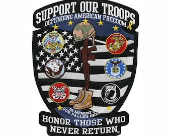 Fallen Heroes Tribute Patch 12" | US Military Veteran American Flag