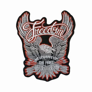 Freedom Eagle Embroidered Patch | Patriotic Jacket Back, 11"