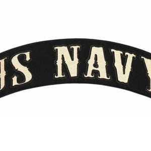 US Navy Top Rocker-märke 30 cm | Militär broderad applikation för motorcykeljacka
