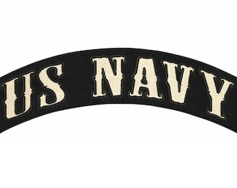 US Navy Top Rocker Patch 12" | Military Embroidered Motorcycle Jacket Applique