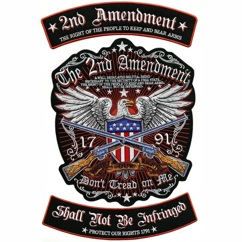 2 Amendment Patch 2nd Amendment Eagle Patch Set | Embroidered Patriotic Military, 12 ...