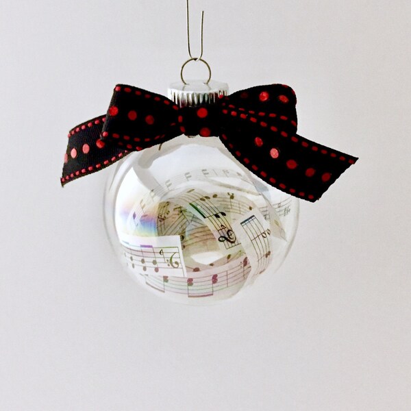 Sheet music Ornament Gift for Music Teacher Black and White Ornament Piano Teacher Ornament Music Director Gift Music Note ornaments Sing
