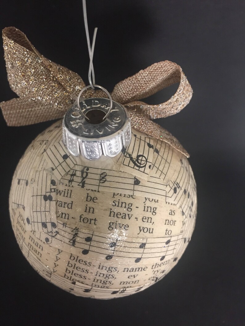 Sheet music ornament gift for chorus teacher gift for piano Etsy