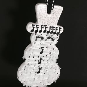 Sheet music ornament-Snowman ornament-Music teacher gift-Christmas ornament-Snowman ornament-Christmas gift-Music note gift-