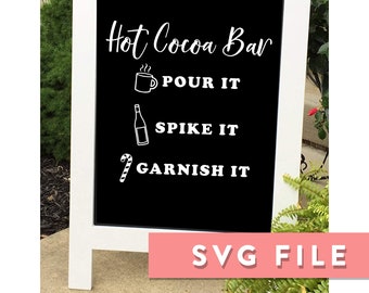 SVG File: Hot Cocoa Bar Chalkboard Decal