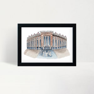 Yankee Stadium Watercolor Illustration