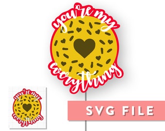 SVG File: Valentine's Day Cake Topper, Photo Booth Prop, Decor