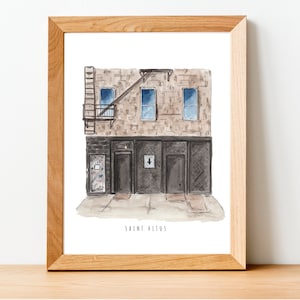 Impresión de ilustración de acuarela: San Vito en Greenpoint, Brooklyn, NY