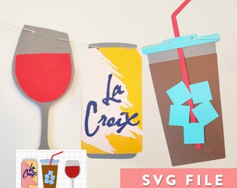 SVG File: Basic Girl Beverage Props, Banner Package