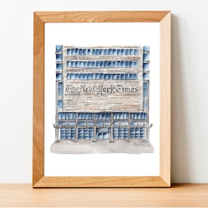 Watercolor Illustration Print: The New York Times Building, NYC