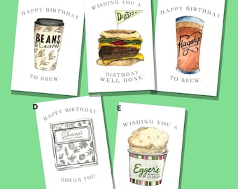 Birthday Day Cards with Staten Island, NY Business/Restaurants and Puns