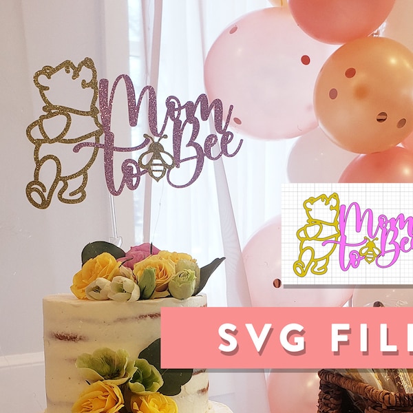 SVG File: Vintage Winnie the Pooh Cake Topper or Party Photo Booth Prop