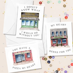 Valentinstagskarten mit Greenpoint/Williamsburg, Brooklyn Business/Restaurants und Wortspielen